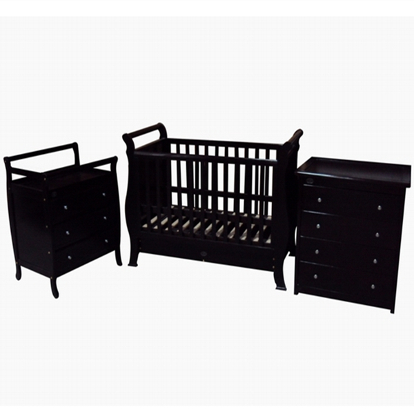 black sleigh cot